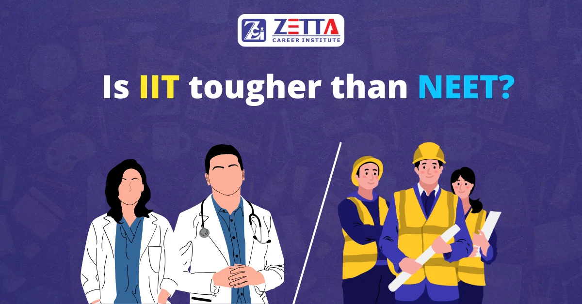 Image comparing the difficulty levels of the IIT and NEET entrance exams.